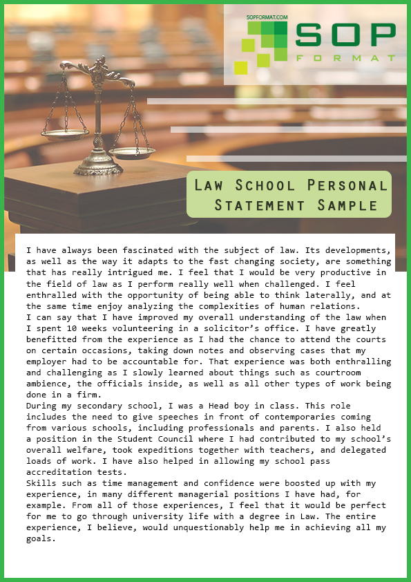 law personal statement format