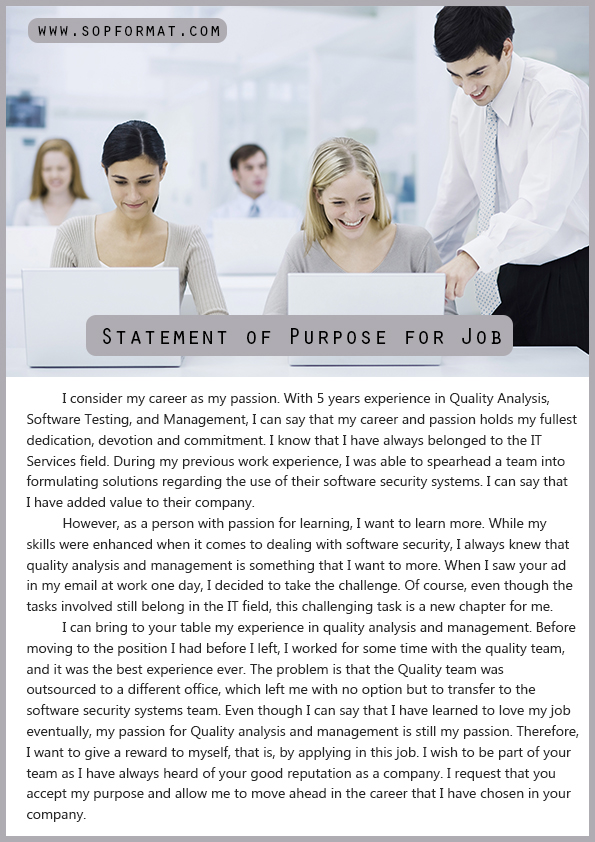 personal statement government job